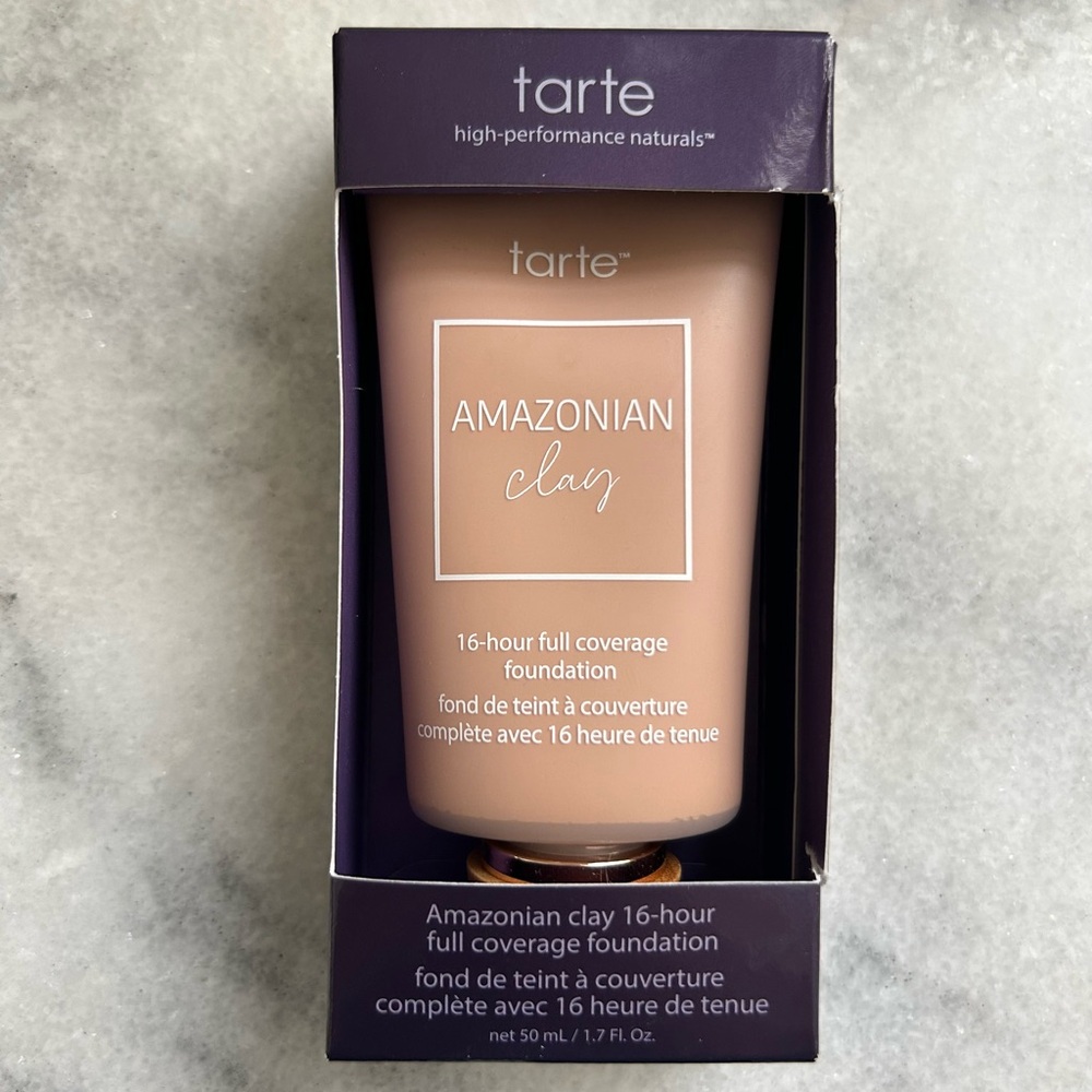 New TARTE Amazonian Clay 16-Hour Full Coverage Foundation 46S Tan-Deep Sand